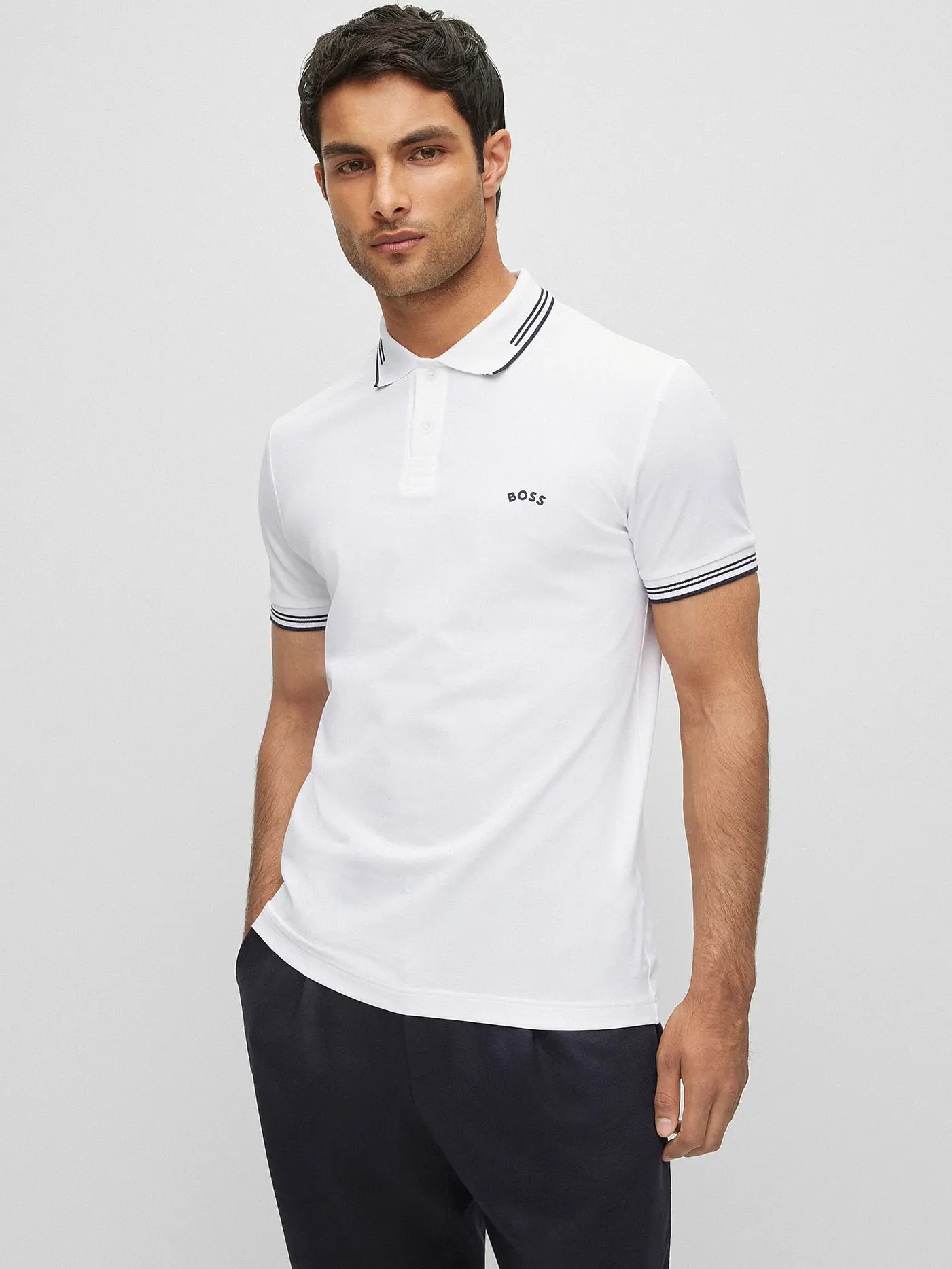 BOSS | Poloshirt Slim Fit PAUL CURVED | weiss